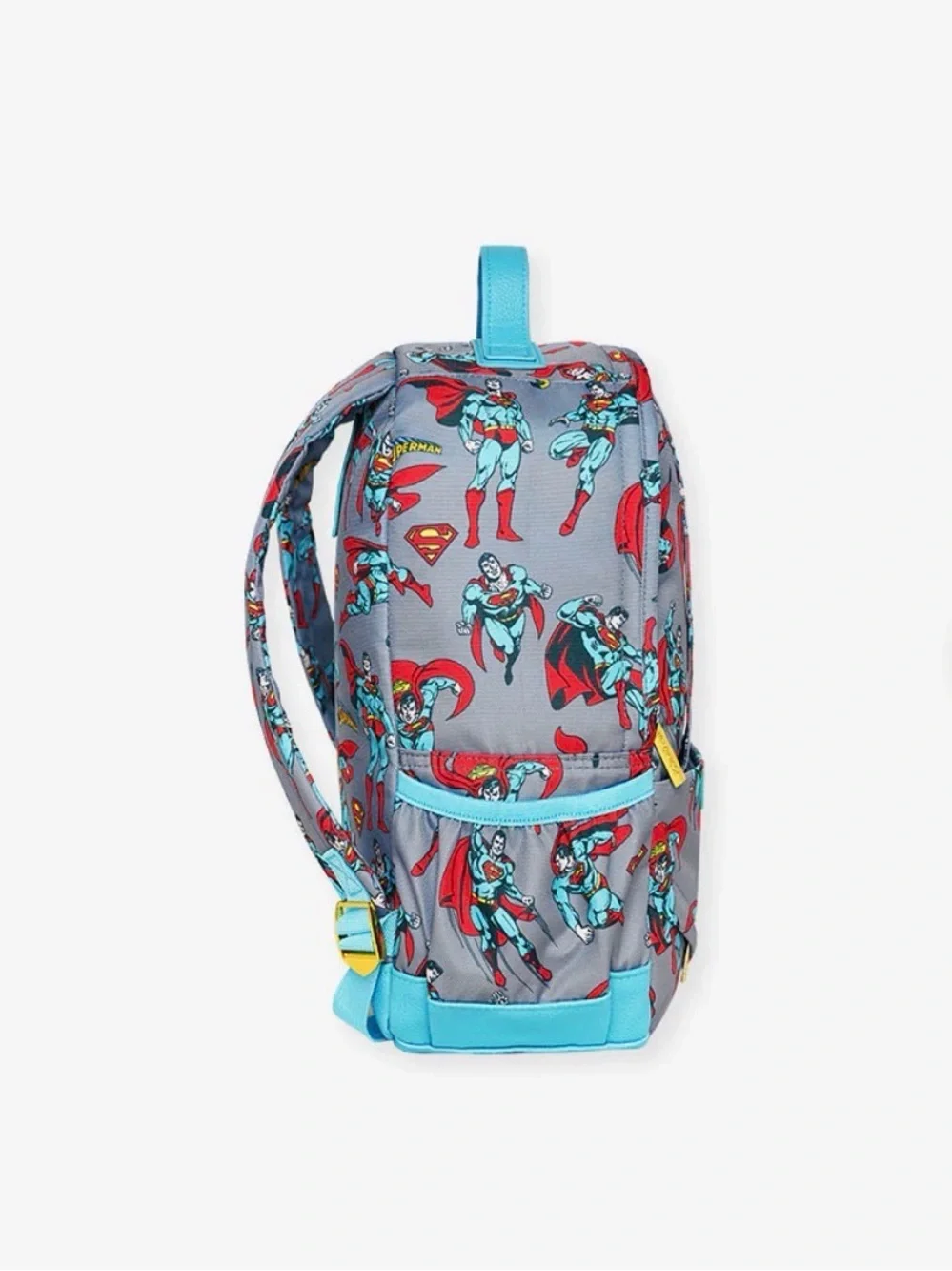 Posh Peanut Superhero Print Kids Backpack - Gray, Red, Teal Superman